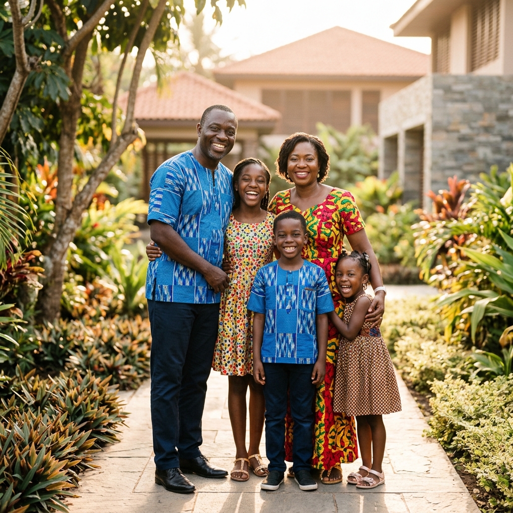 Happy Ghanaian family